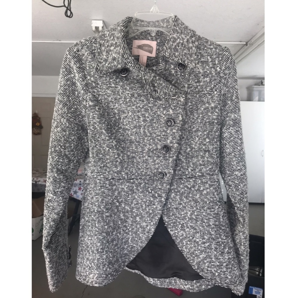 Forever 21 contemporary herringbone peacoat